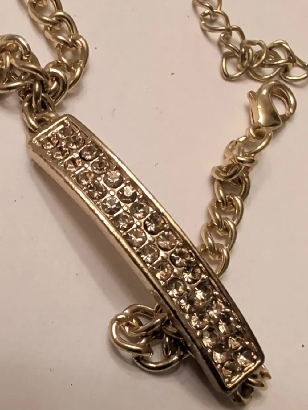 Gold-Tone Crystal Bar Chain Bracelet